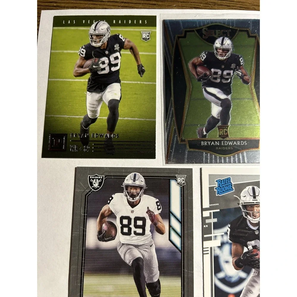 Panini Lot of 7 Bryan Edwards Oakland Raiders Football Cards (X8)